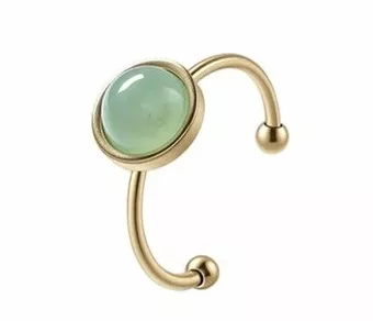 Anello in avventurina verde – Acciaio inossidabile placcato oro
