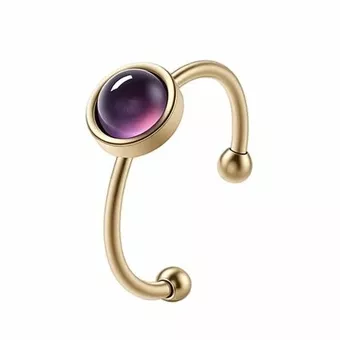 Anello Ametista – Acciaio inossidabile placcato oro