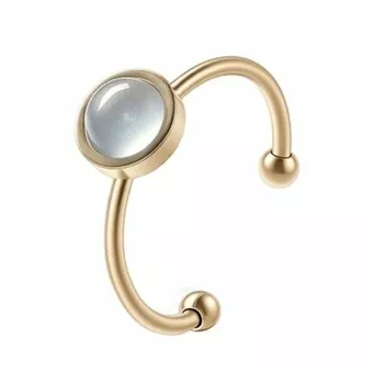 Anello Acquamarina – Acciaio inossidabile placcato oro