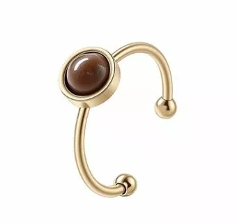 Anello Occhio di Tigre – Acciaio inossidabile placcato oro