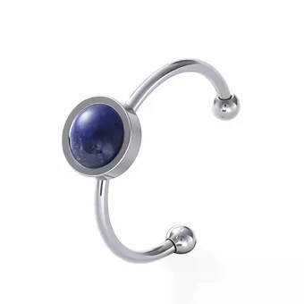 Anello in lapislazzuli – Acciaio inossidabile argentato