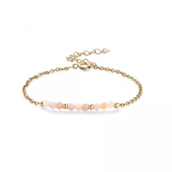 Bracciale Pietra di Sole sfaccettata A – acciaio inossidabile dorato