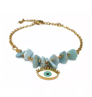 Braccialetto di protezione Larimar AA – Occhio del male