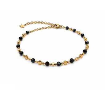 Bracciale Energia in Spinello Nero A – Perle Dorate