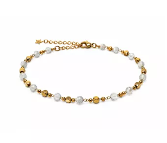 Bracciale energetico in labradorite AA – Perline dorate