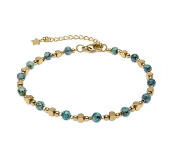 Bracciale Energia in Turchese Africano A – Perline Dorate