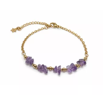 Bracciale Energia in Ametista A+ – Frammenti di Pietra