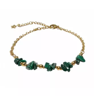 Bracciale Energia in Malachite A – Frammenti di Pietra