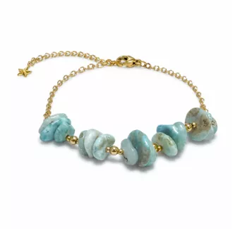Bracciale Energia in Larimar A – Frammenti di Pietra