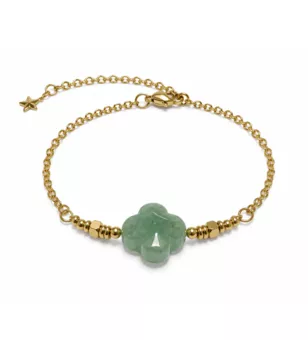 Bracciale Portafortuna in Avventurina Verde A – Trifoglio