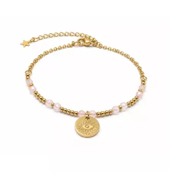 Bracciale di Protezione in Quarzo Rosa A – Occhio Protettivo