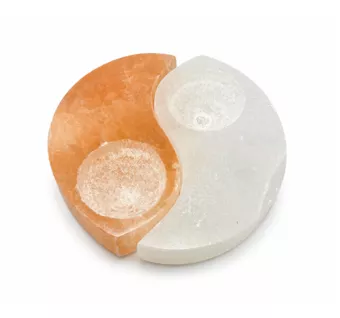 Portacandela Yin Yang in Selenite 11cm 650g