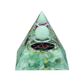 Piramide di Orgonite Avventurina Verde Metatron 8 cm