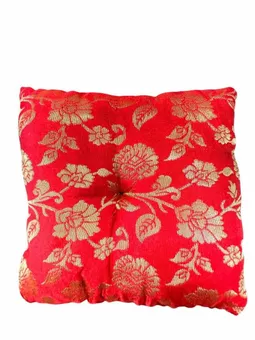 Cuscino quadrato rosso per campana tibetana 15 cm