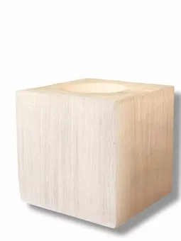 Candelabro a cubo in selenite lucida 7 cm 0,7-1 kg