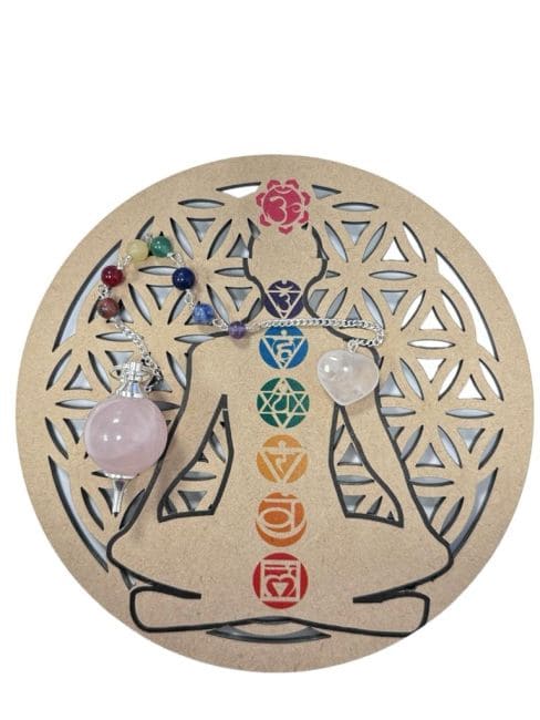 Placca in legno 7 chakra 15 cm