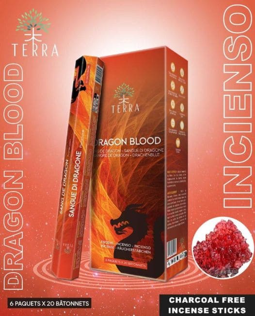 Incenso Terra Sangue di Drago Hexa senza carbone