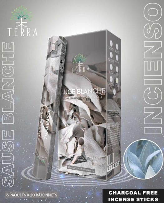 Incenso Terra White Sage hexa senza carbone