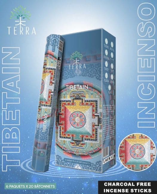 Incenso Hexa tibetano Terra senza carbone 30gr