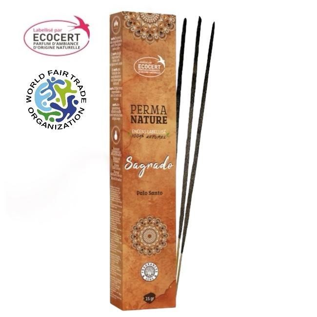 incenso ad Perma Nature Sagrado Palo Santo Etichetta Ecocert-Commercio Equo e Solidale 15g
