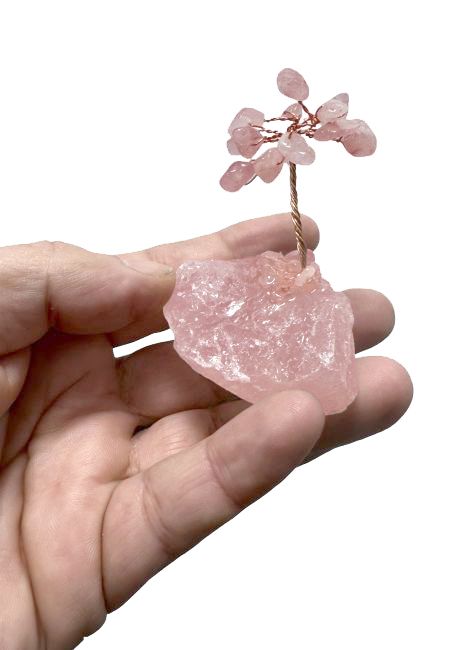 Albero della Vita Quarzo rosa su Druso 8 cm