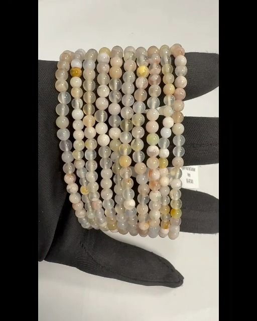 Bracciale con agata Cherry Blossom perline A da 4 mm