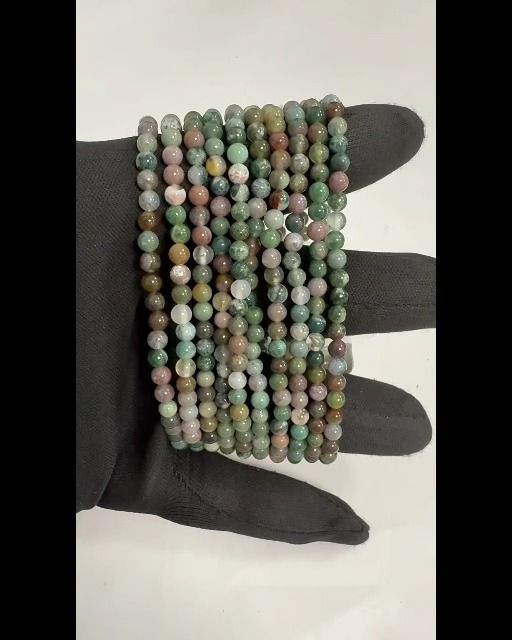 Bracciale in agata indiana con perline da 4 mm