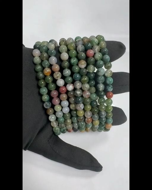 Braccialetto Agata Indiana e perles 6mm