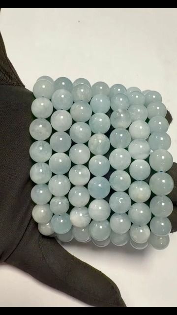 Bracciale in Acquamarina A perle 10mm