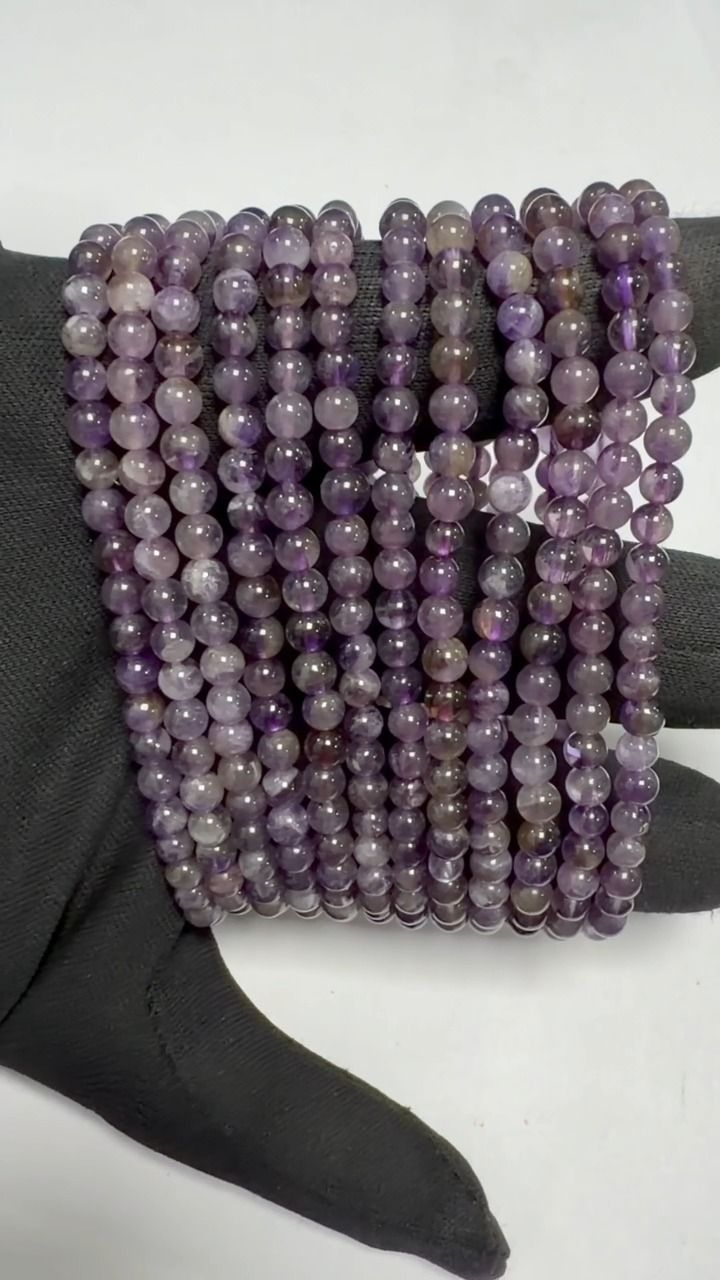 Bracciale Ametista A perle 4-5mm
