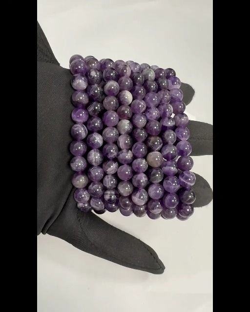 Bracciale Ametista fasciato A perle 7.5-8.5mm