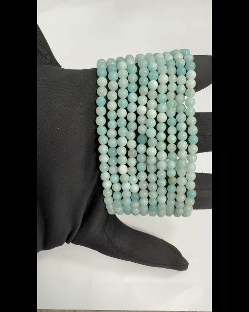Bracciale in amazzonite Brasile A perline 4mm