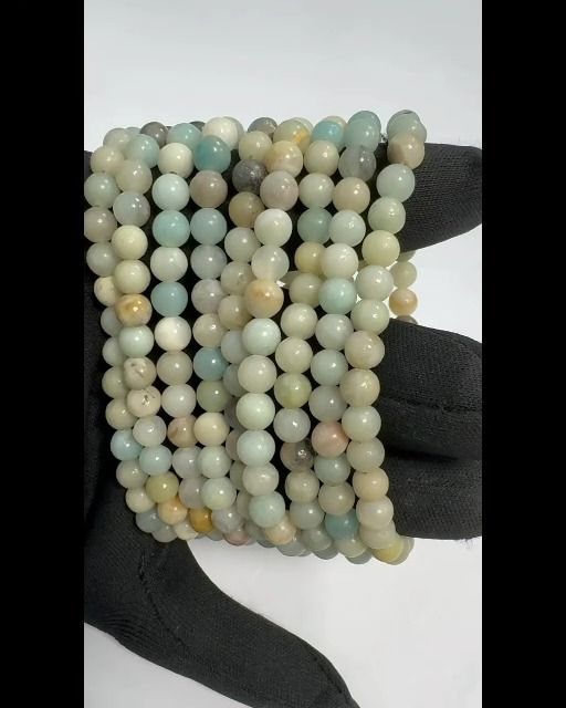 Bracciale con perline di Amazzonia multicolore 6mm