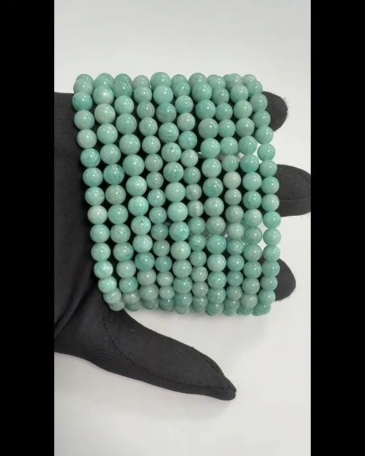 Bracciale con amazzonite peruviana A perline da 6-7 mm