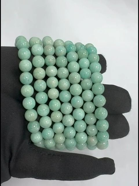 Bracciale con perline di Amazzonite di Perou A 8mm