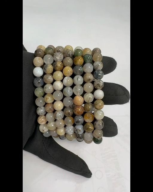 Bracciale di Agate Plume A da 8mm Perline