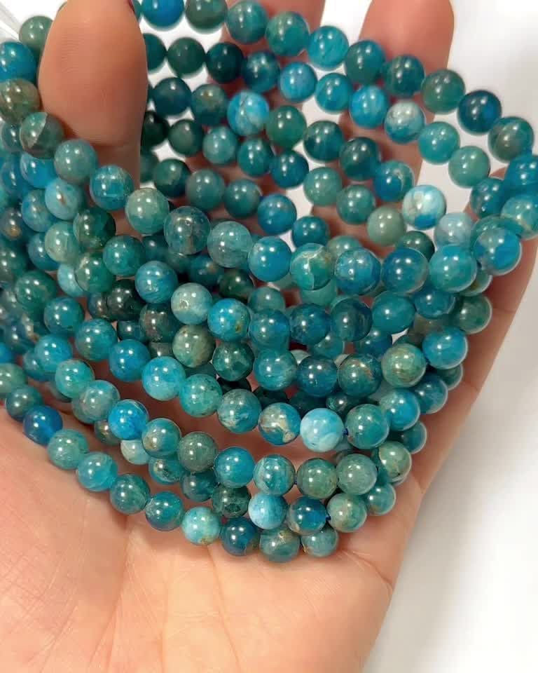 Braccialetto Apatite blu AB perline 6-7mm