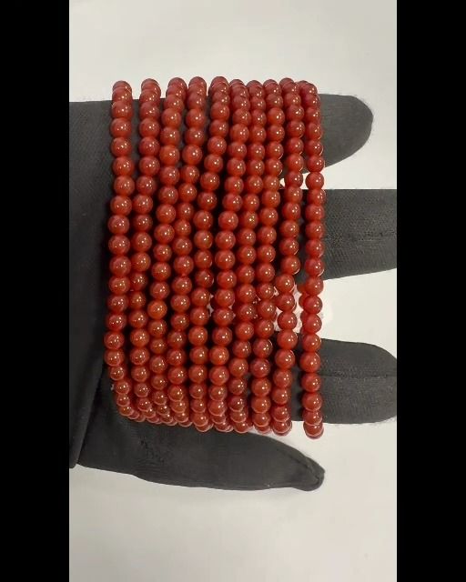 Bracciale in Agata Rossa perline A da 4mm