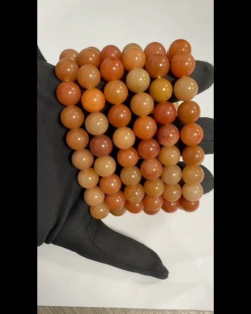 Bracciale avventurina arancione perline A da 10 mm