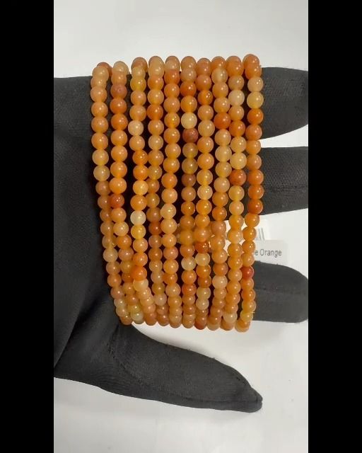 Bracciale avventurina arancione perline A da 4 mm