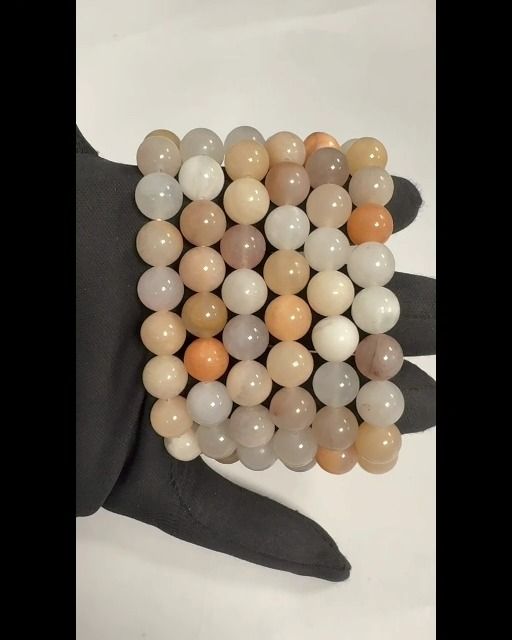 Bracciale avventurina pesca perline A 10 mm