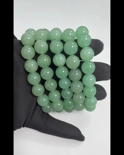 Bracciale Aventurine Verde perline 12mm
