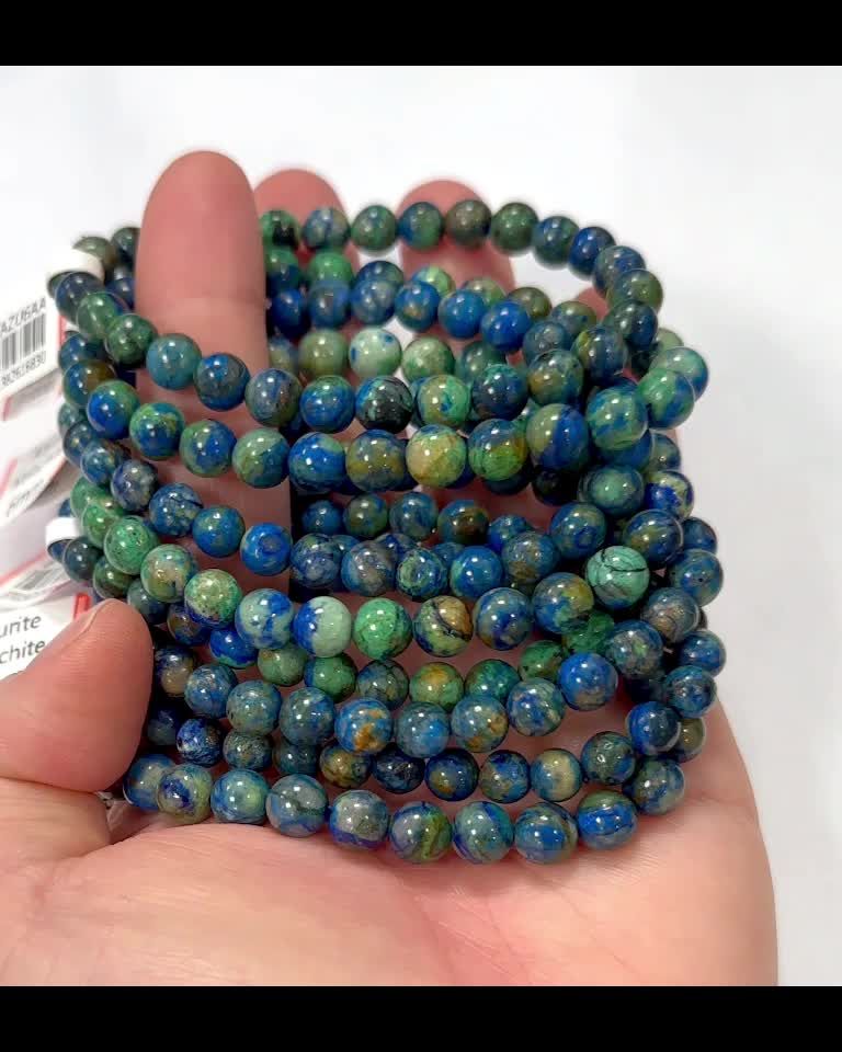 Perle di braccialetto di azzurrite di malachite naturale AA 6-7 mm