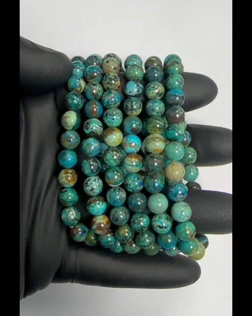 Perle di braccialetto di azzurrite di malachite naturale A 7-8mm