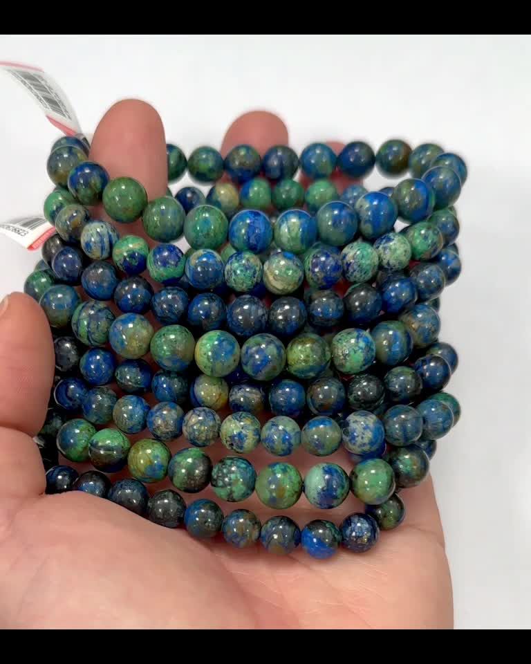 Perle di braccialetto di azzurrite di malachite naturale AA 7-8mm