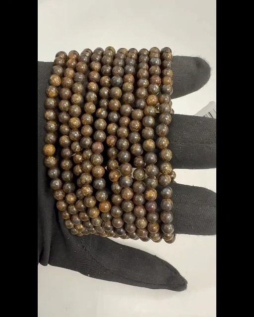 Bracciale in bronzite con perline 4mm