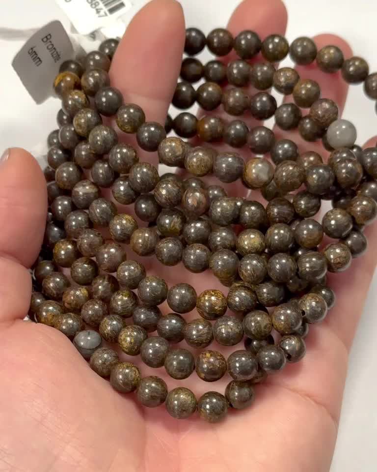 Bracciale perle di bronzite 6mm