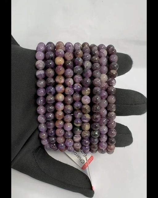 Braccialetto di Charoite A+ perle 6mm