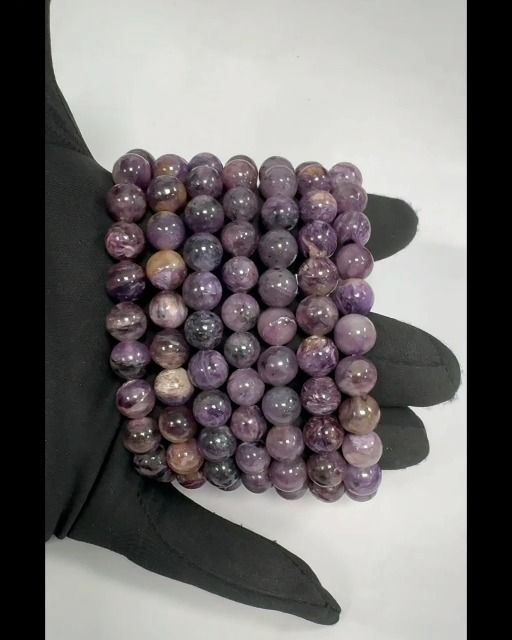 Bracciale in charoite AA+ perline 8.5-9.5 mm