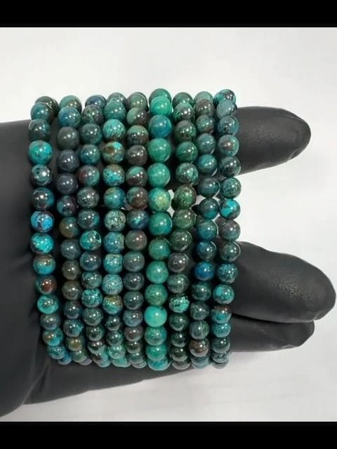 Bracciale Chrysocolla Türkiye AAA perline 5-6mm